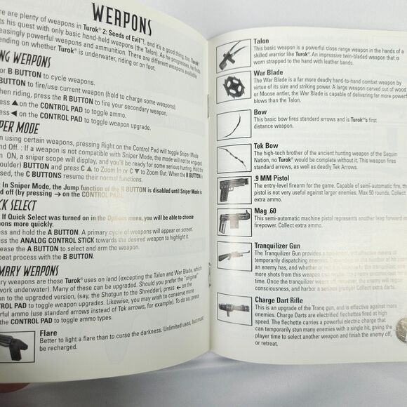 Turok 2 Seeds of Evil Nintendo 64 N64 Instruction Booklet Manual *ONLY* - Picture 4 of 5